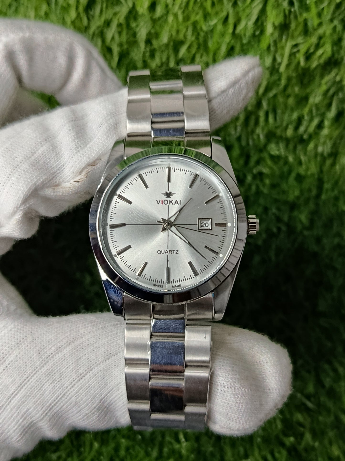 Viokai Silver Metal Premium Analog Wristwatch