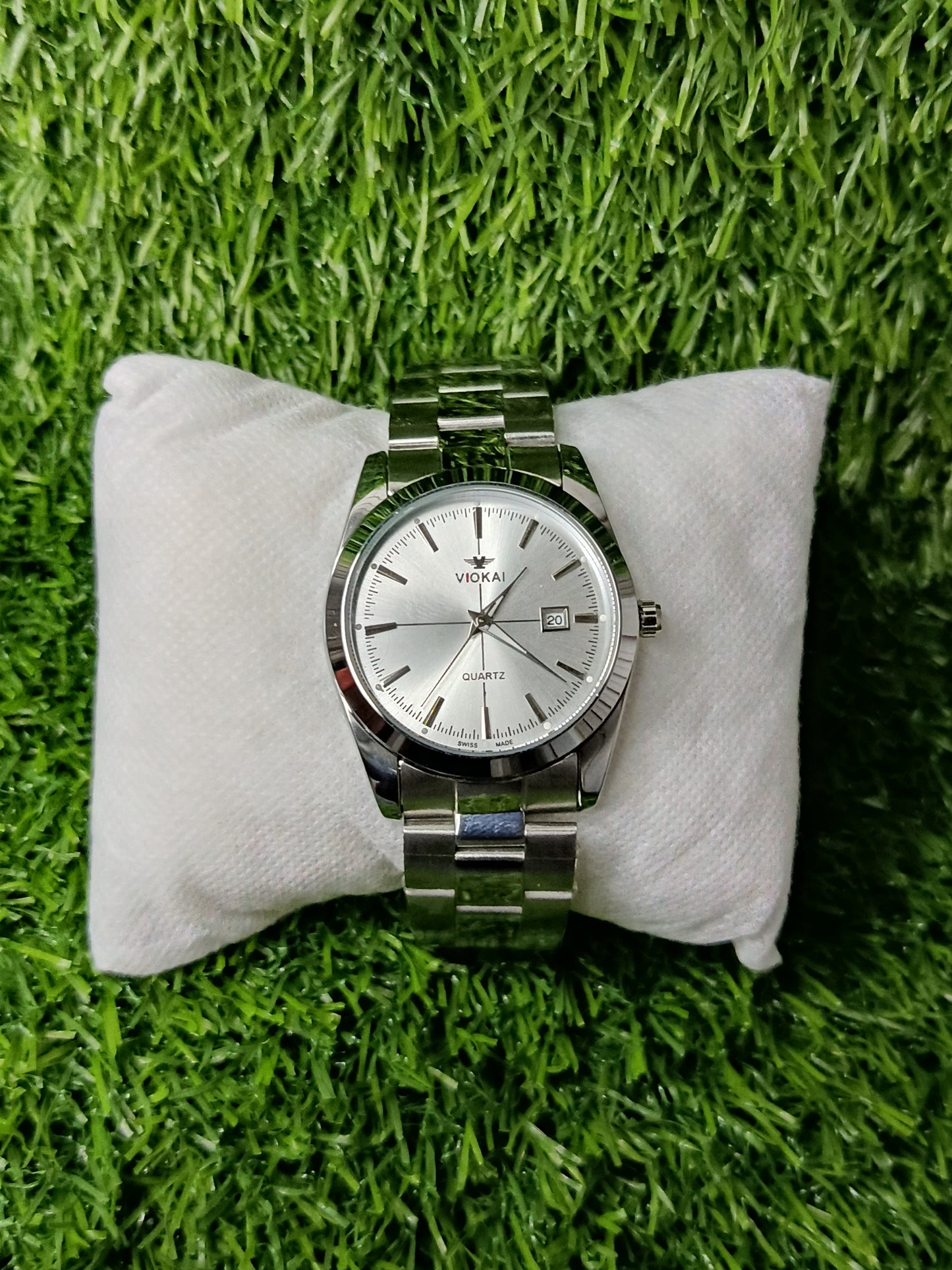 Viokai Silver Metal Premium Analog Wristwatch