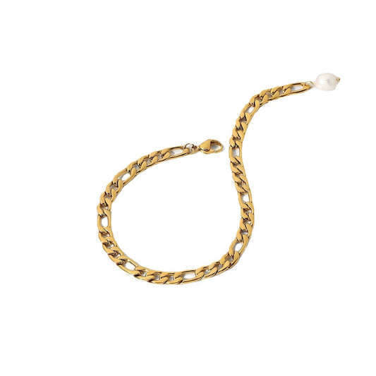 Freshwater Pearl Bracelet 18K Gold 316L Stainless Steel Bracelet For Women