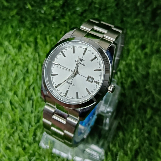 Viokai Silver Metal Premium Analog Wristwatch